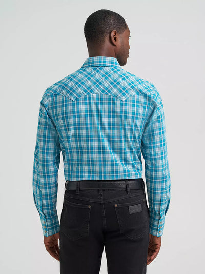 Wrangler Men's Retro Plaid Sawtooth Pocket Western Shirt