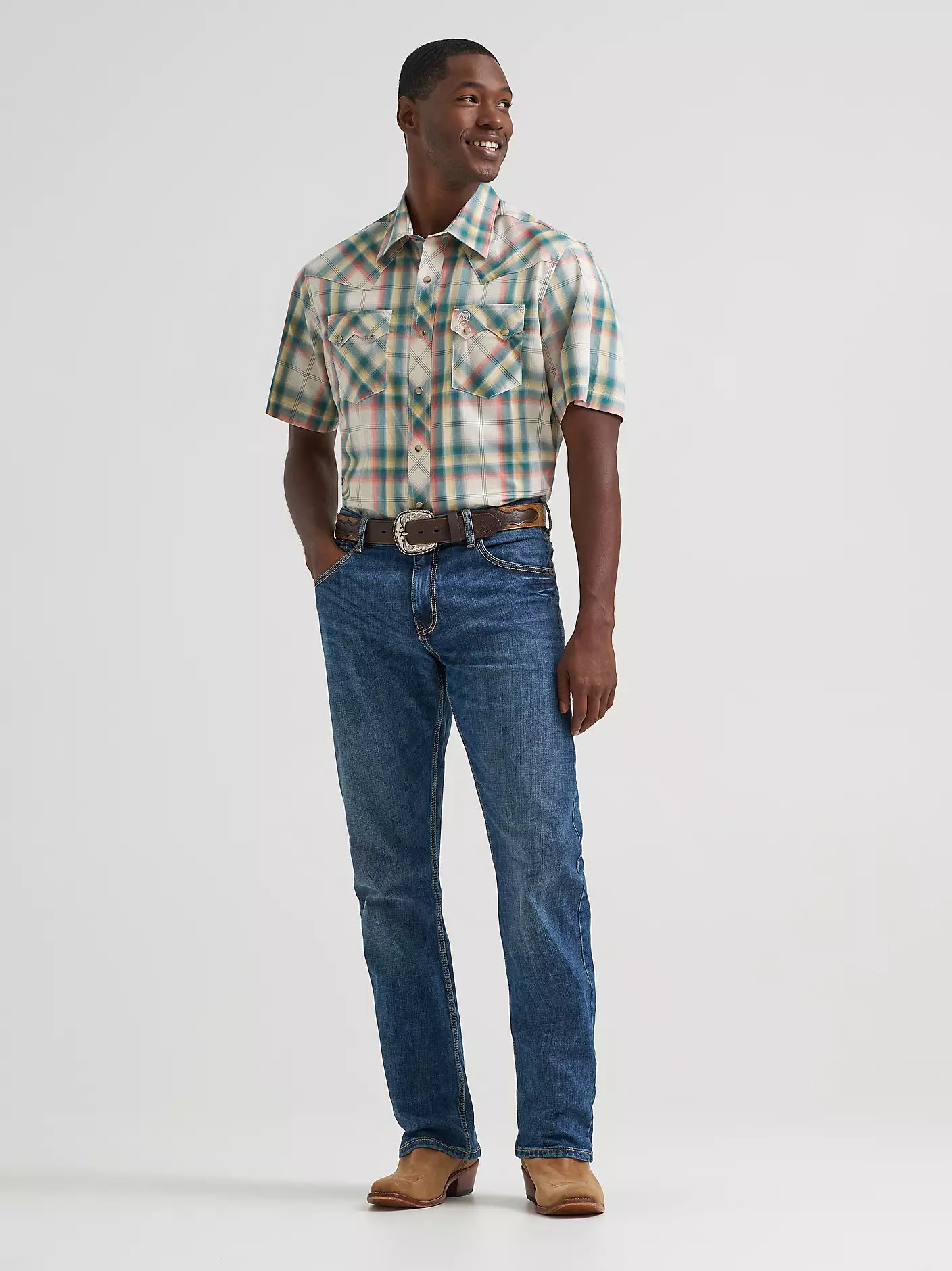 Wrangler Men's Retro Sawtooth Pocket Western Shirt