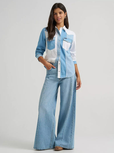 Wrangler Women's Pieced Denim Vintage Fit Top