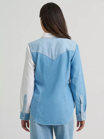 Wrangler Women's Pieced Denim Vintage Fit Top