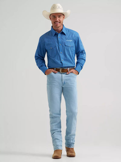Wrangler Men's Print Logo Western Shirt