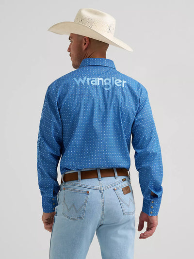 Wrangler Men's Print Logo Western Shirt