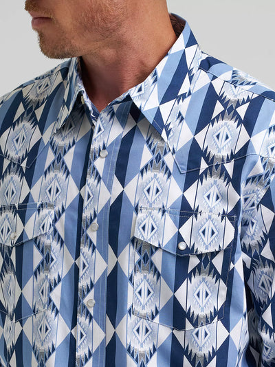 Wrangler Men's Checotah Geometric Western Shirt