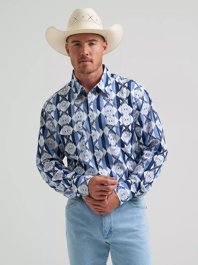 Wrangler Men's Checotah Geometric Western Shirt