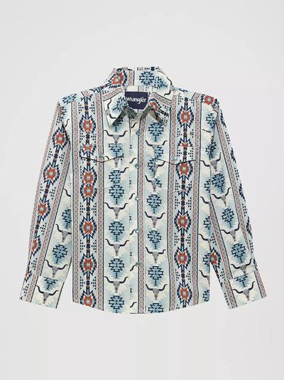 Wrangler Boy's Checotah Longhorn Print Shirt