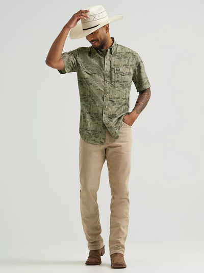 Wrangler Men's Performance Olivine Print Shirt