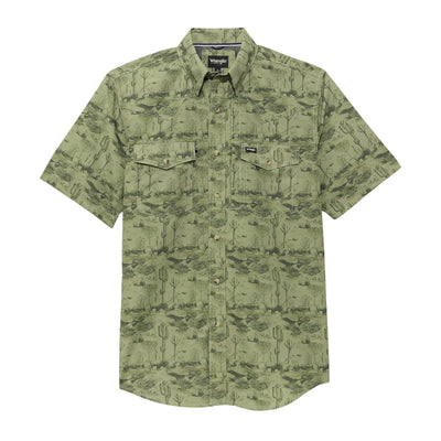 Wrangler Men's Performance Olivine Print Shirt