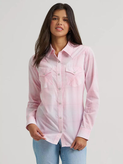 Wrangler Women's Plaid Western Snap Top