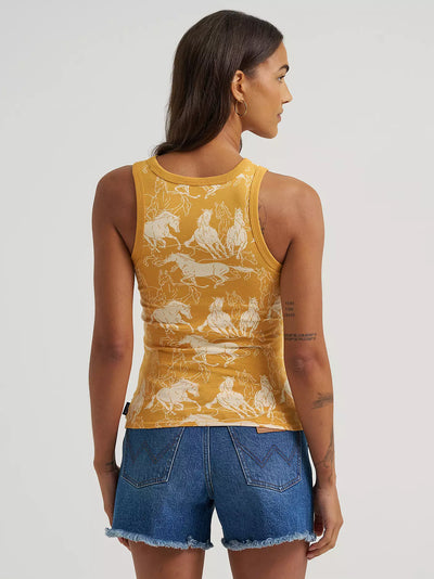 Wrangler Women's Printed Slim Goddess Tank