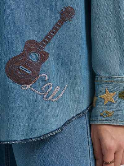 Wrangler X Women's Lainey Wilson Embroidered Denim Shirt