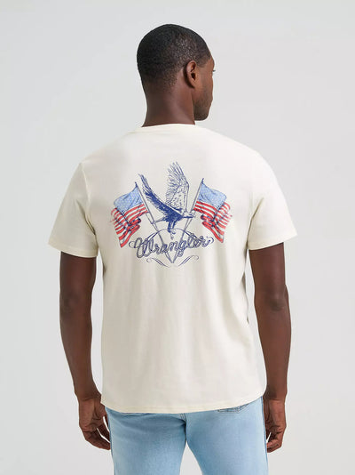 Wrangler Men's American Flag Pole Back Graphic T-Shirt