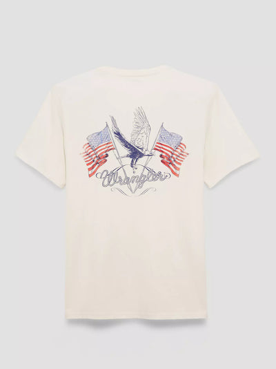 Wrangler Men's American Flag Pole Back Graphic T-Shirt