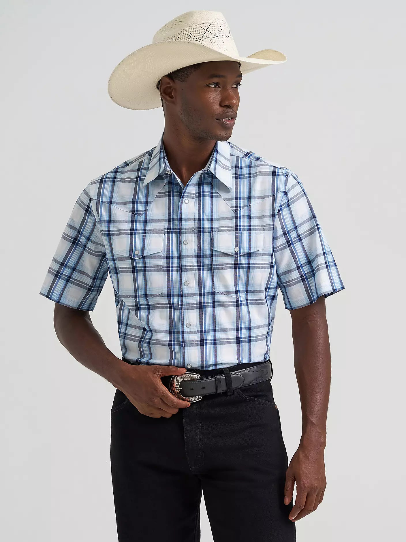 Wrangler Men's Wrinkle Resist Plaid Shirt