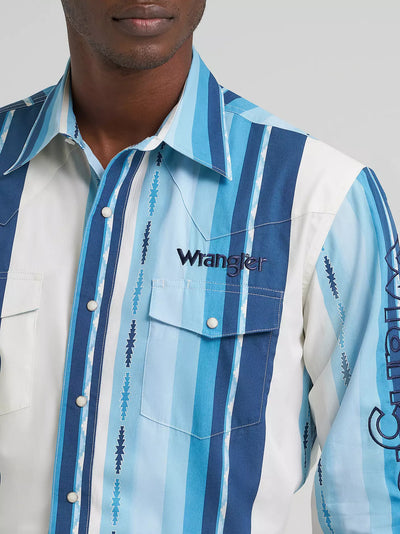 Wrangler Men's Logo Striped Shirt