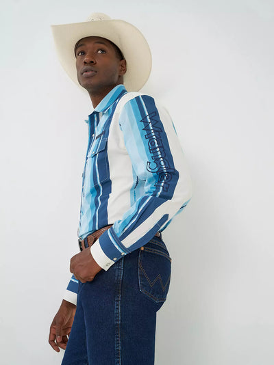 Wrangler Men's Logo Striped Shirt