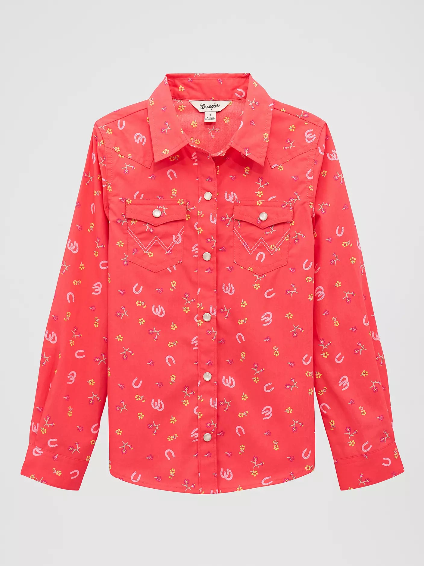 Wrangler Girl's Floral Western Snap Shirt