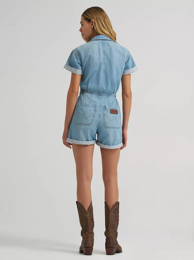 Wrangler Women's Denim Snap Utility Romper