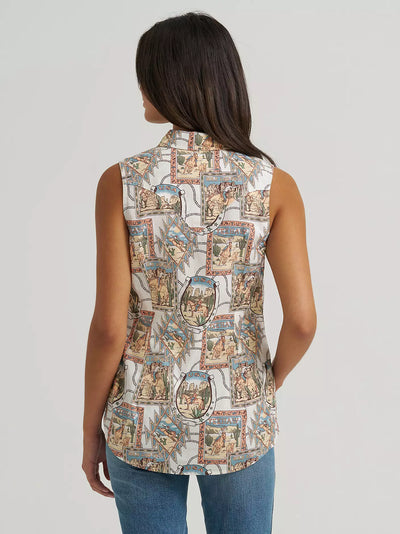 Wrangler Women's Bold Print Sleeveless Top