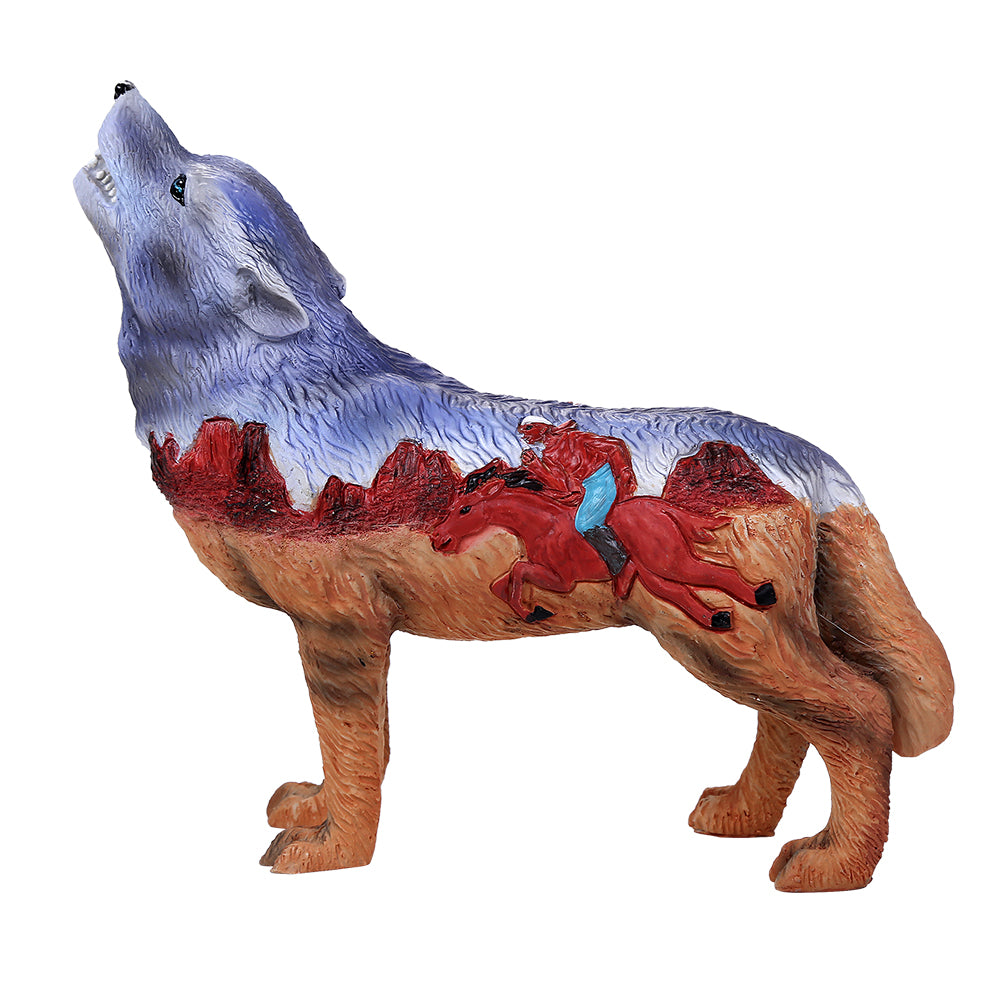 Pacific Trading Indian Rider Wolf Figurine