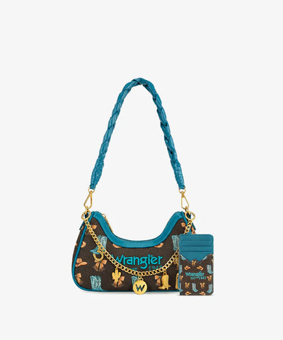Montana West Wrangler Rodeo Icons Braided Handle Shoulder Bag