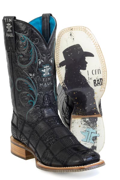 Tin Haul Women's Good & Bad Checkered Western Boot