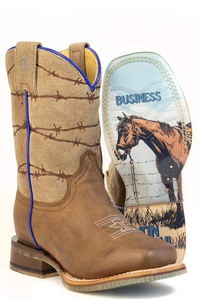 Tin Haul Big Kid's Mending My Own Business Western Boots