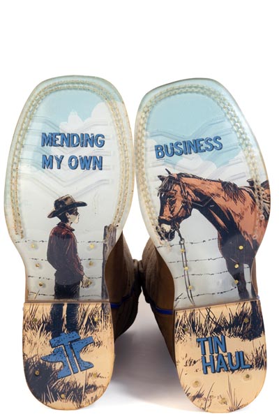 Tin Haul Big Kid's Mending My Own Business Western Boots