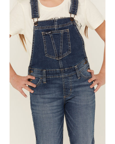 Wrangler Girl's Tegan Medium Wash Denim Overalls