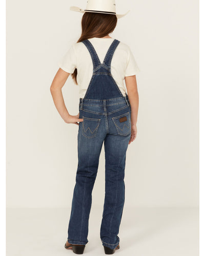 Wrangler Girl's Tegan Medium Wash Denim Overalls