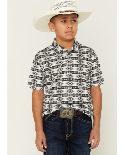 Ariat Boy's Southwestern Geo Print Polo Shirt