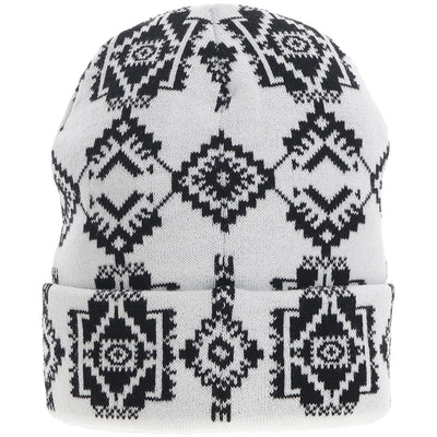 Hooey White with Black Aztec Beanie