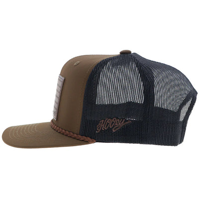 Hooey "Liberty Roper" Leather Patch Hat - Brn/Blk