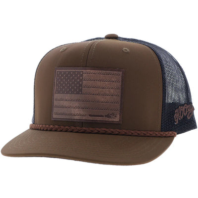 Hooey "Liberty Roper" Leather Patch Hat - Brn/Blk