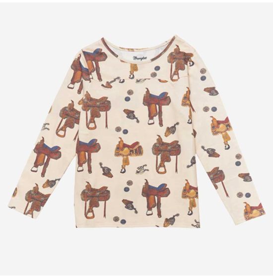 Wrangler Girl's Saddle Up Long Sleeve Tee