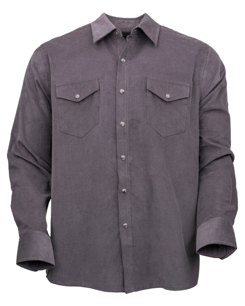Outback Trading Men's Bryce Corduroy Shirt - Charcoal