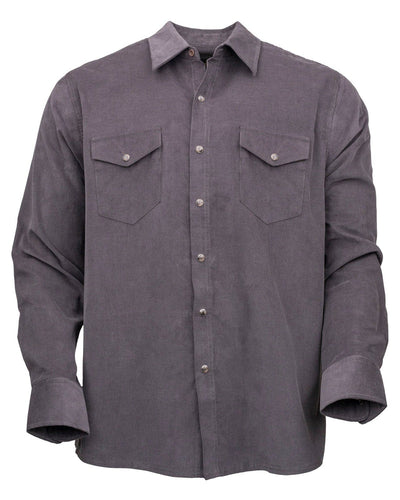 Outback Trading Men's Bryce Corduroy Shirt - Charcoal