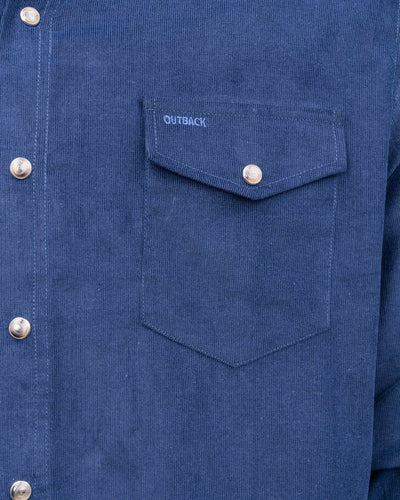 Outback Trading Men's Bryce Corduroy Shirt - Navy