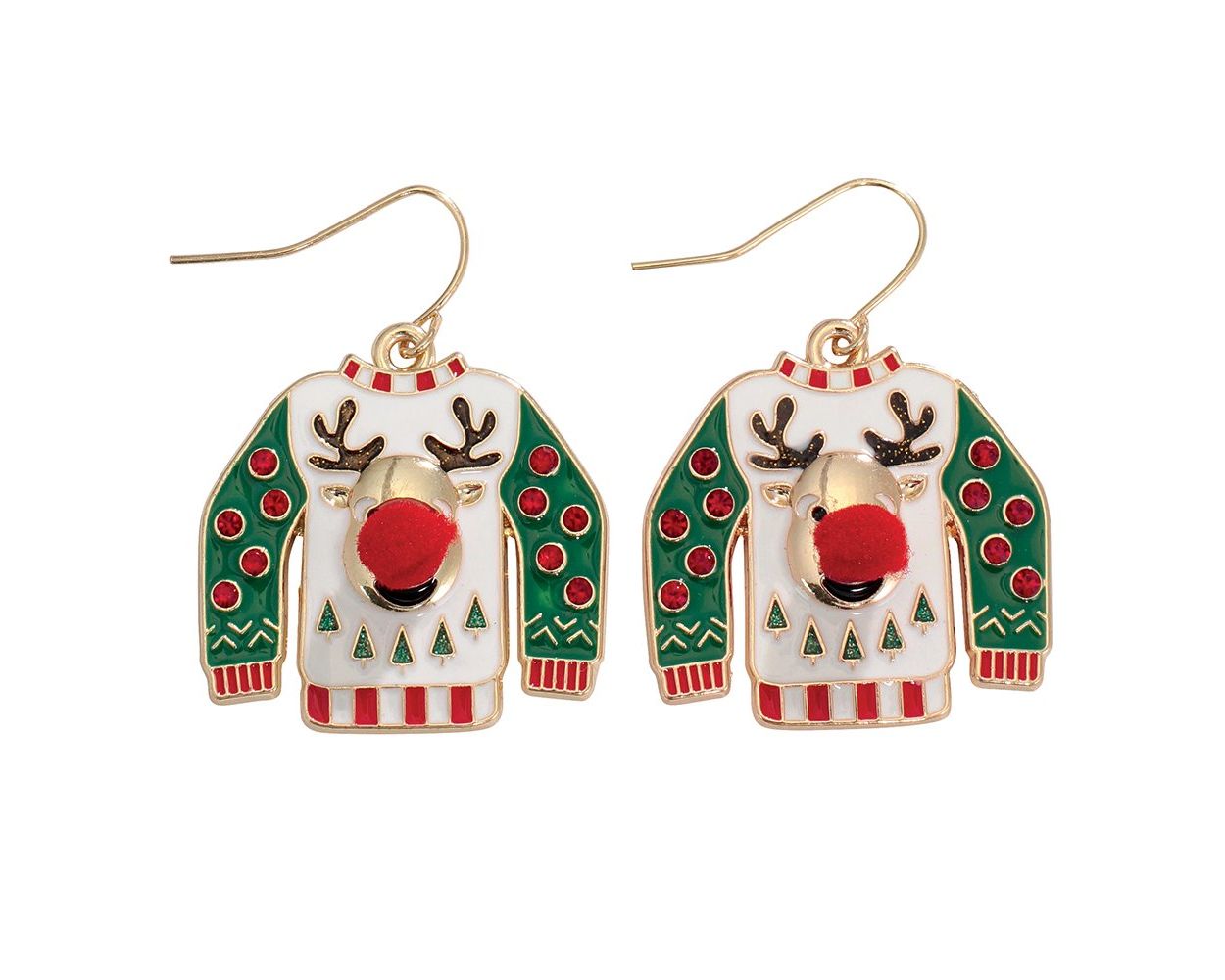 Periwinkle Rudolph Sweater Earrings
