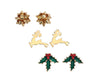 Periwinkle Tri Set of Christmas Earrings