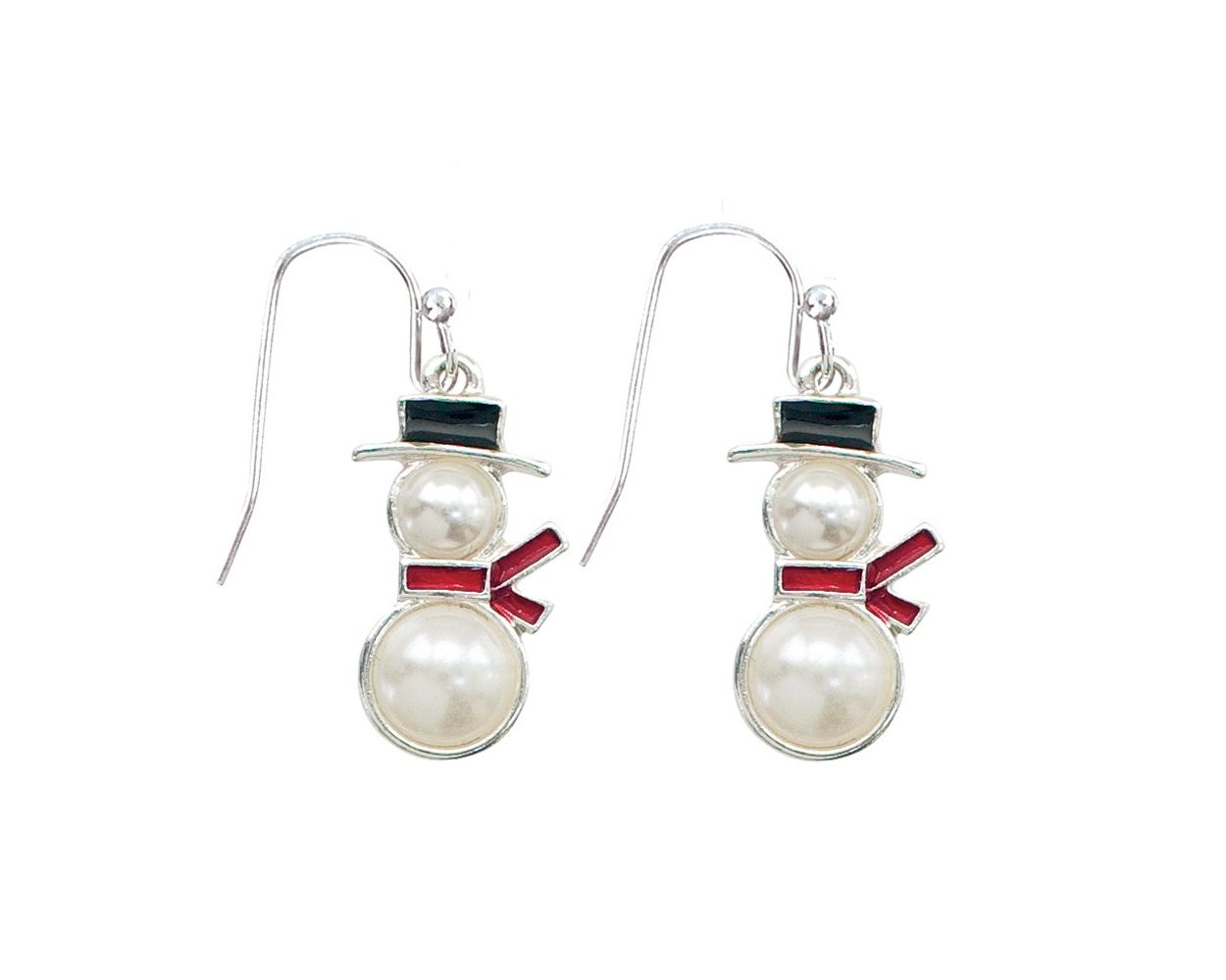 Periwinkle Pearl Snowmen Earrings