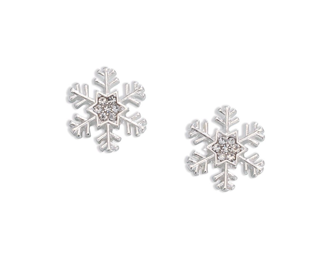 Periwinkle Silver Snowflake Earrings