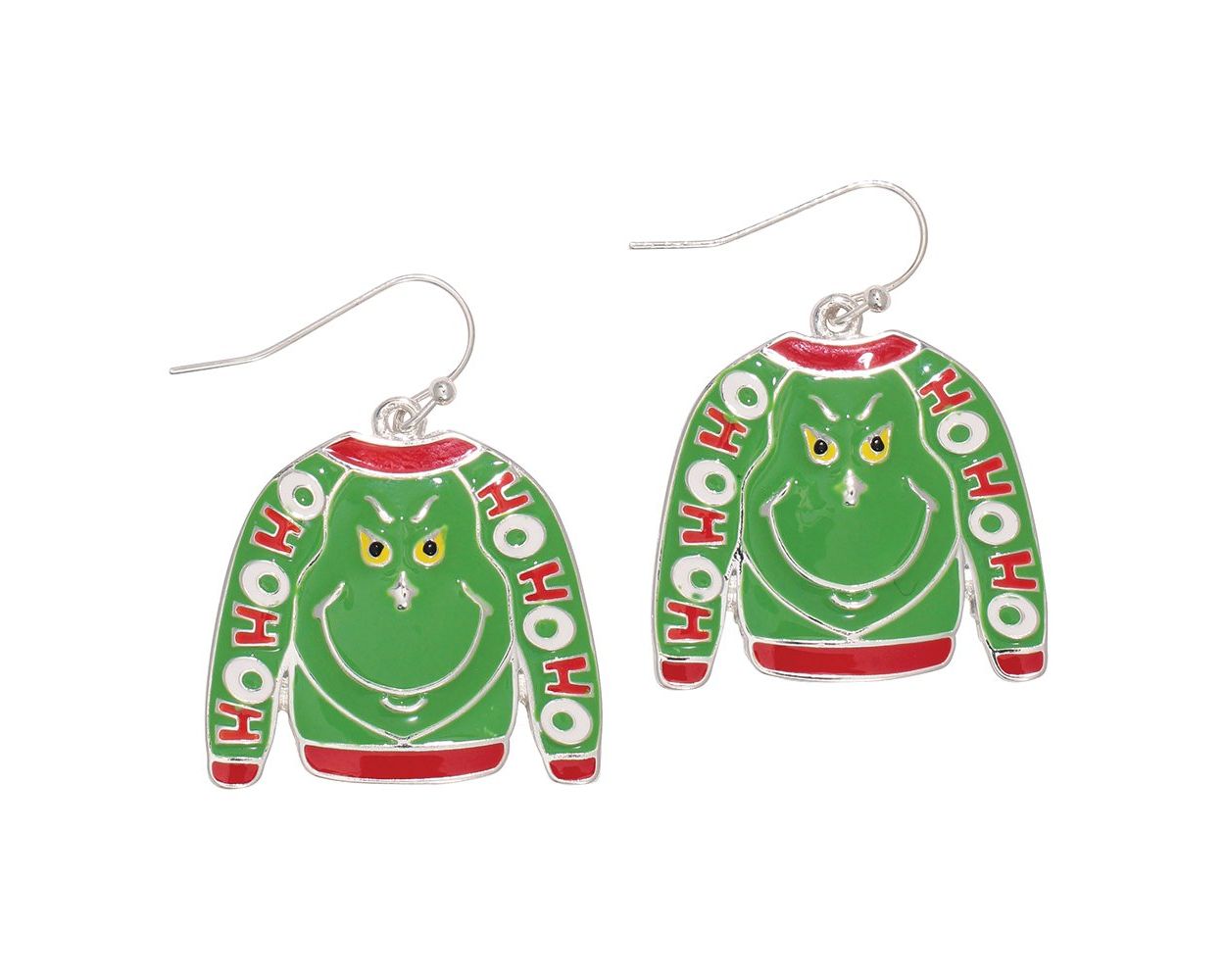 Periwinkle HOHOHO Grinch Sweater Earrings