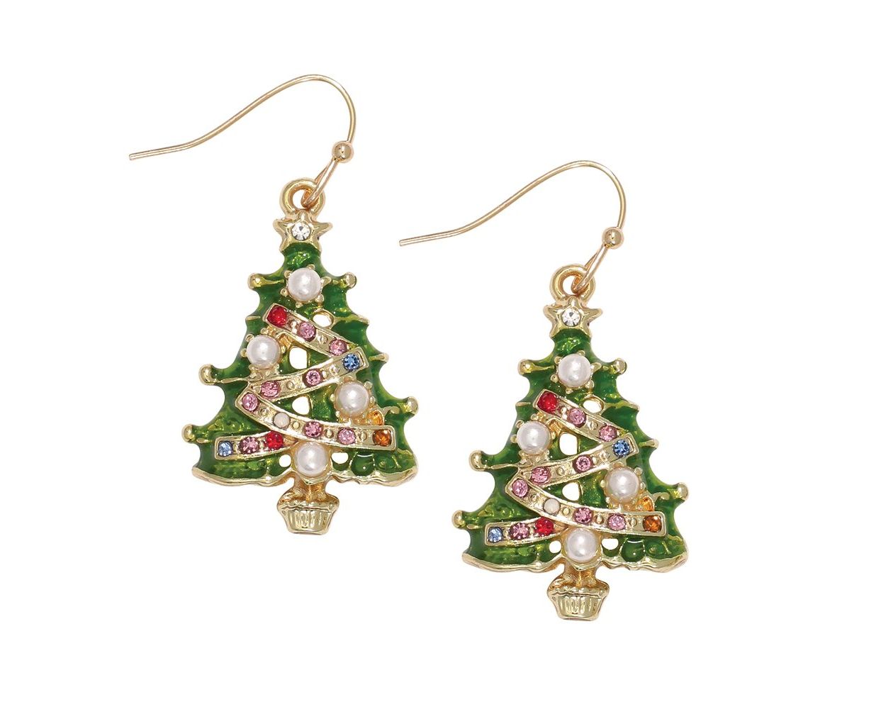 Periwinkle Christmas Tree Earrings