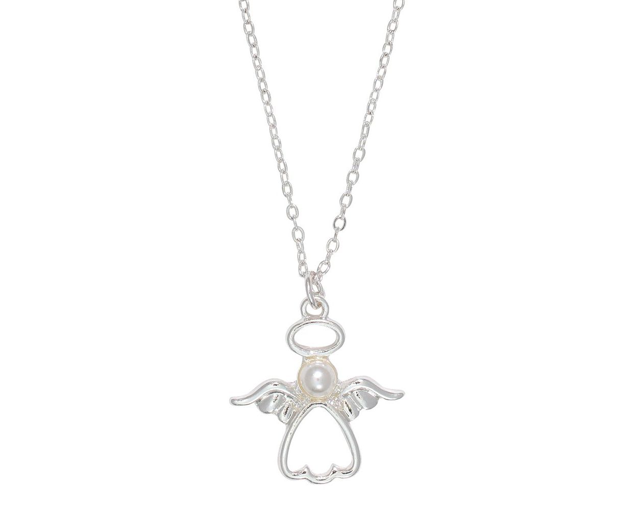 Periwinkle Silver Angel Necklace
