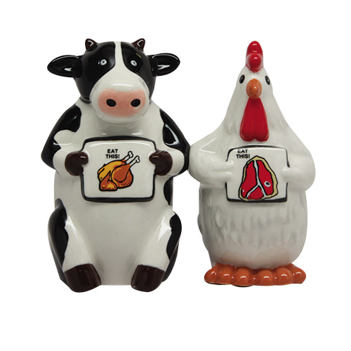 Pacific Trading Eat Chicken Eat Beef Salt & Pepper Set