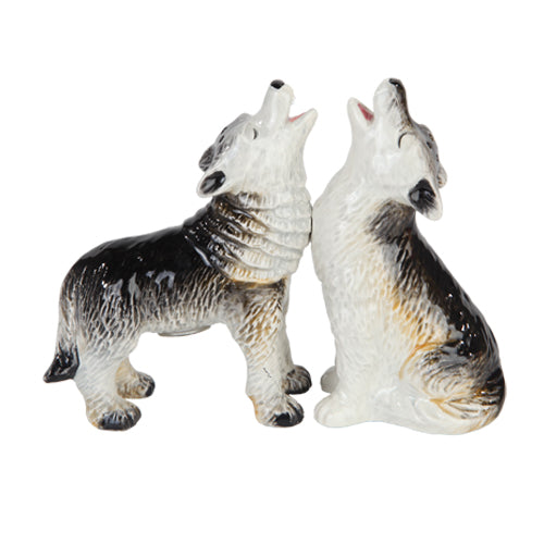 Pacific Trading "Howling Wolves" Salt & Pepper Set