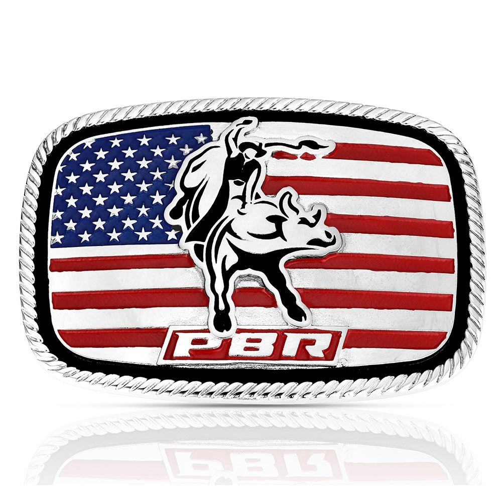 Montana Silversmith America Loves Bull Riding PBR Buckle