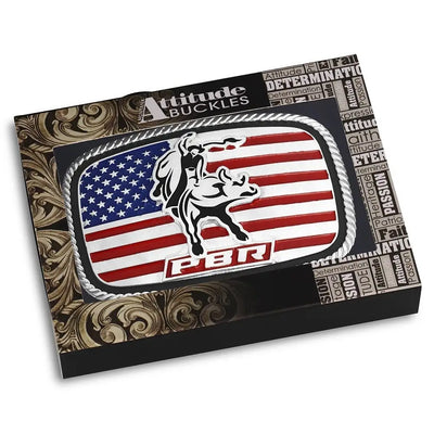 Montana Silversmith America Loves Bull Riding PBR Buckle