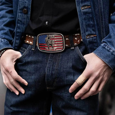 Montana Silversmith America Loves Bull Riding PBR Buckle