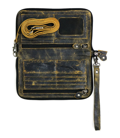 Bed Stu "Templeton II" Wallet Crossbody - Tang Black Delux